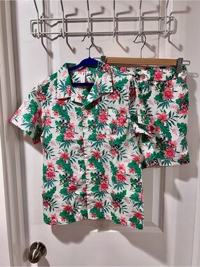 Janie and Janie Disney Swim Trunks & Button Up